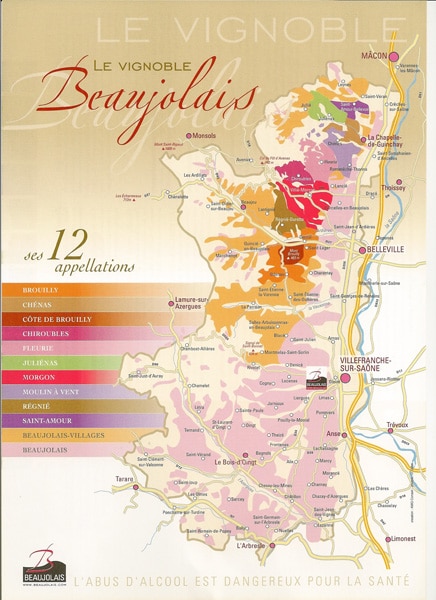 Carte du Beaujolais